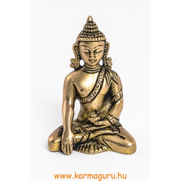 Shakyamuni Buddha szobor réz, alj nélküli, matt sárga - 8 cm
