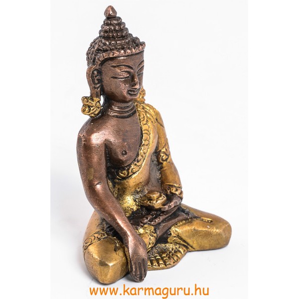 Shakyamuni Buddha szobor réz, alj nélkül, arany és bronz - 8 cm