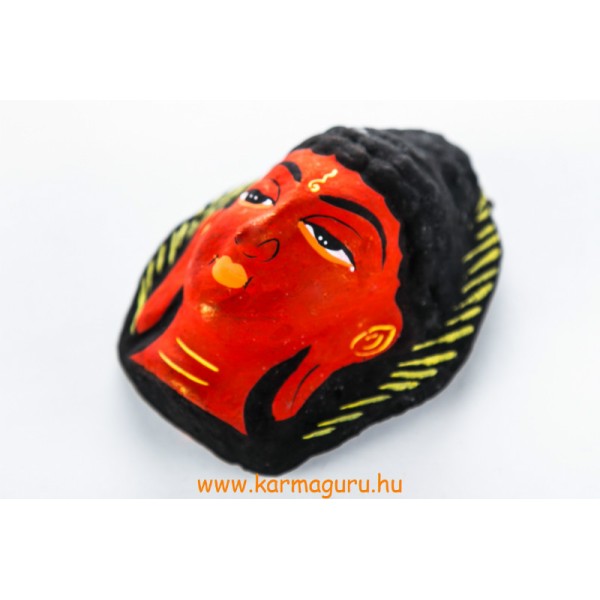 Buddha gipsz maszk, piros színű