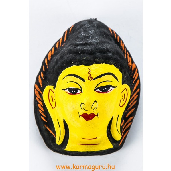 Buddha gipsz maszk, sárga színű