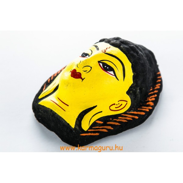Buddha gipsz maszk, sárga színű