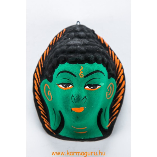 Buddha gipsz maszk, zöld színű