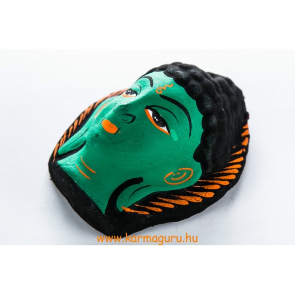 Buddha gipsz maszk, zöld színű