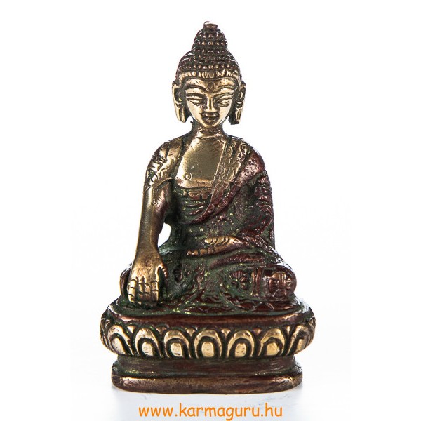 Shakyamuni Buddha réz szobor, arany-vörös - 8cm