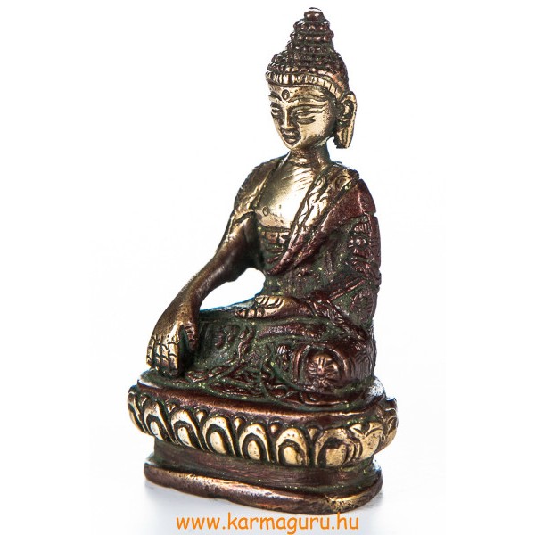 Shakyamuni Buddha réz szobor, arany-vörös - 8cm