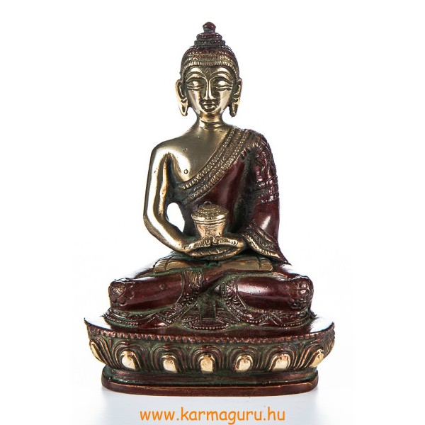 Amitabha Buddha szobor, arany-vörös - 14cm