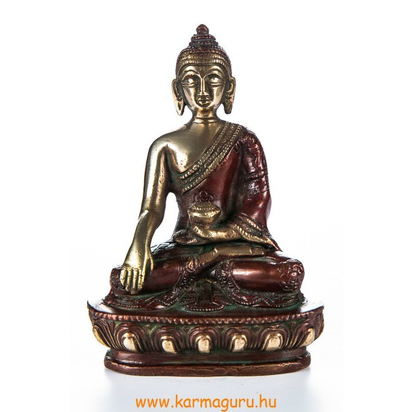 Shakyamuni Buddha réz szobor, arany-vörös - 14cm