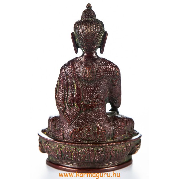 Shakyamuni Buddha réz szobor, arany-vörös - 21cm