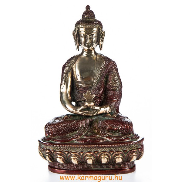 Amitabha Buddha szobor, arany-vörös - 21cm