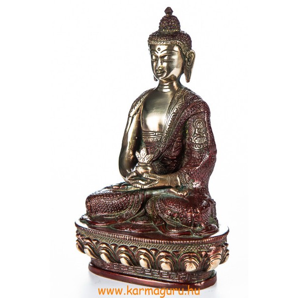 Amitabha Buddha szobor, arany-vörös - 21cm