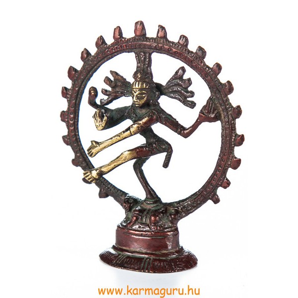 Táncoló Shiva réz szobor, arany-vörös - 9 cm