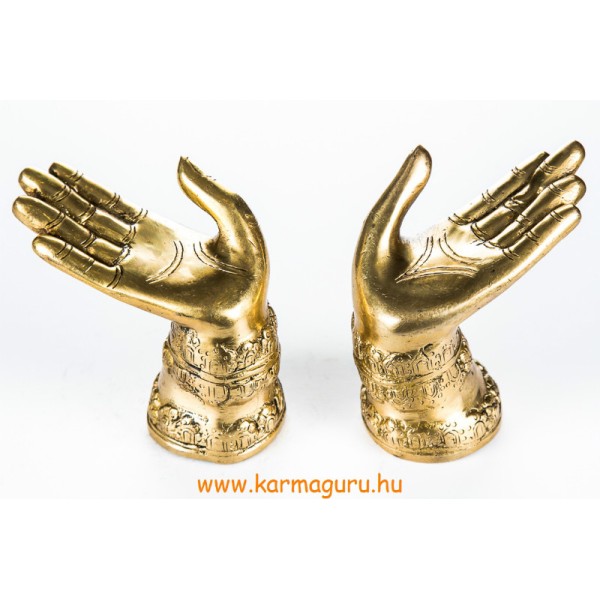 Kéz réz szobor, párban, arany színű - 10 cm