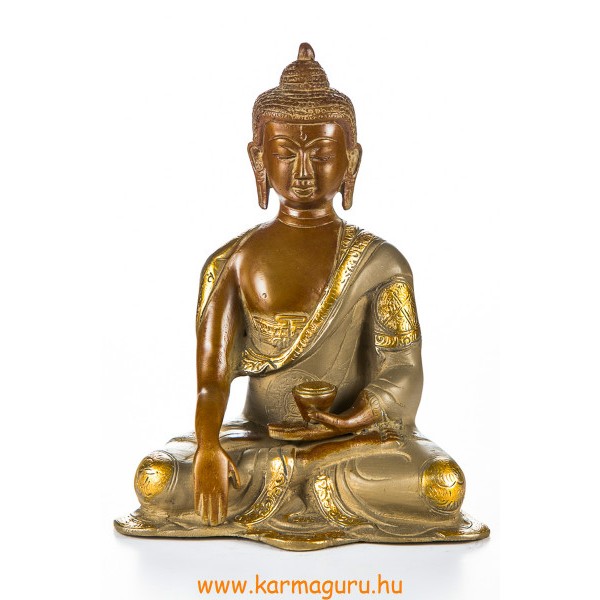 Shakyamuni Buddha réz szobor, nepáli színű - 20 cm