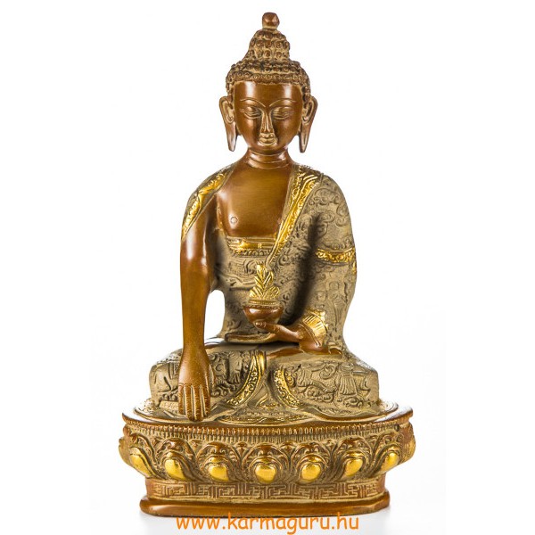 Shakyamuni Buddha réz szobor, nepáli színű - 26 cm