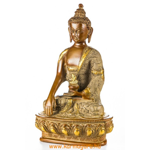 Shakyamuni Buddha réz szobor, nepáli színű - 26 cm