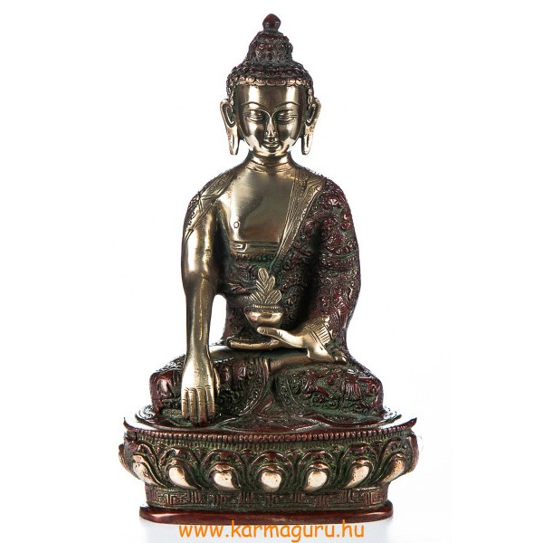 Shakyamuni Buddha réz szobor, arany-vörös - 26cm