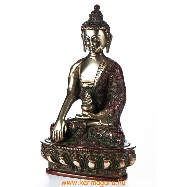 Shakyamuni Buddha réz szobor, arany-vörös - 26cm