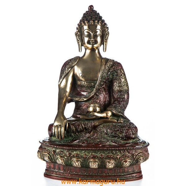 Shakyamuni Buddha réz szobor, arany-vörös - 30cm