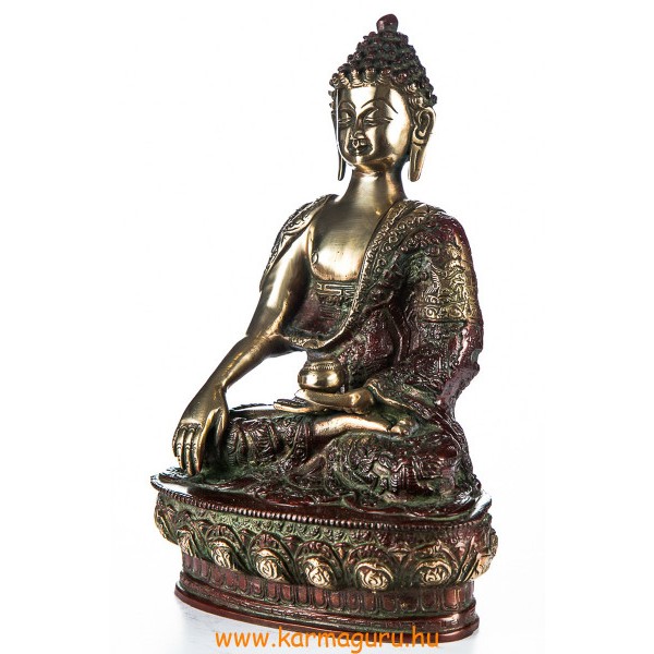 Shakyamuni Buddha réz szobor, arany-vörös - 30cm