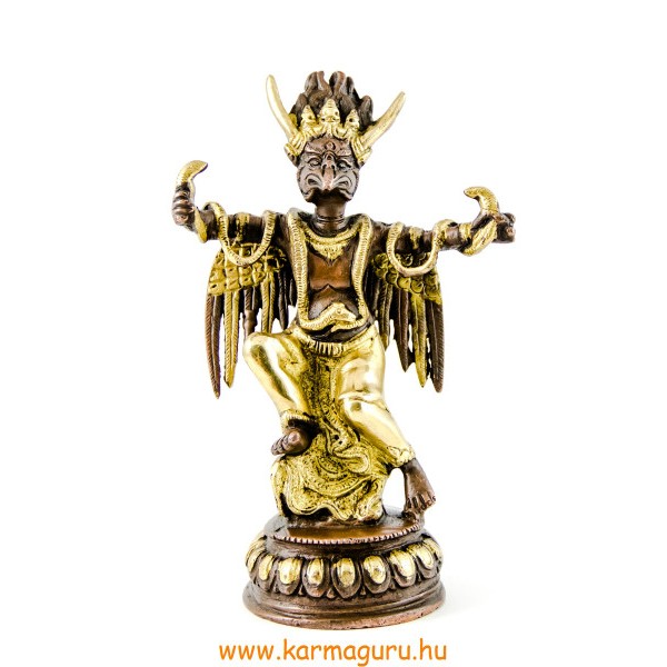 Garuda réz szobor, arany-bronz - 21 cm