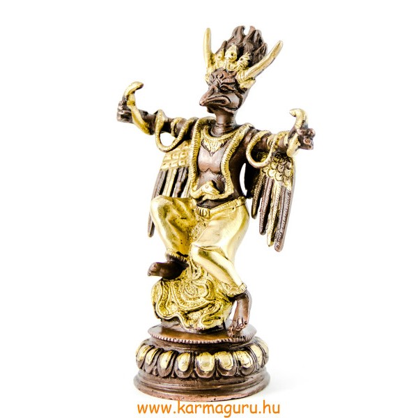 Garuda réz szobor, arany-bronz - 21 cm