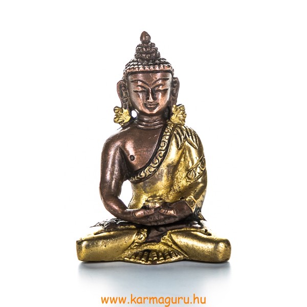 Amitabha Buddha szobor, arany-bronz- 8 cm