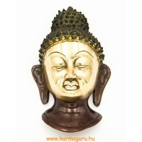 Buddha maszk rézből, vörös-arany színű