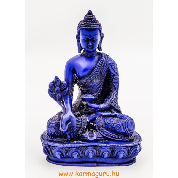 Gyógyító Buddha szobor rezin kék színű - 13,5 cm