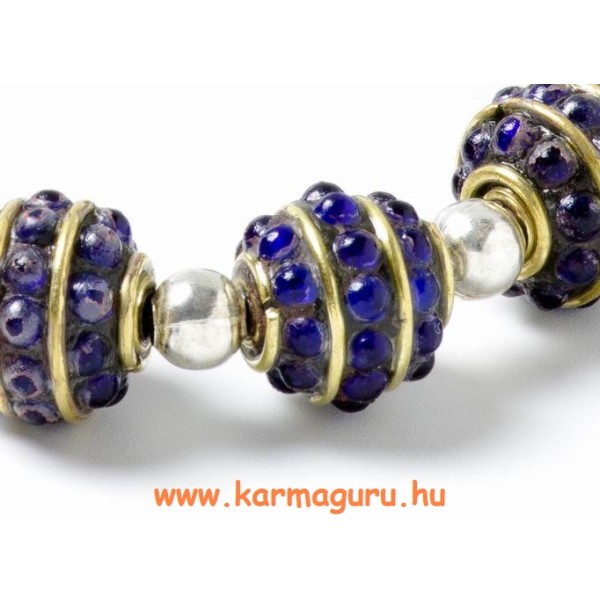 Lápisz lazuli berakásos, állítható karkötő