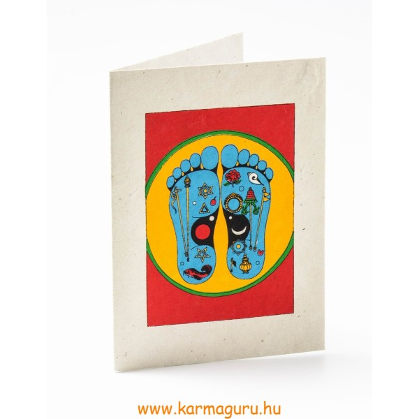 Buddha lábnyoma mártott papír (LOKTA) képeslap