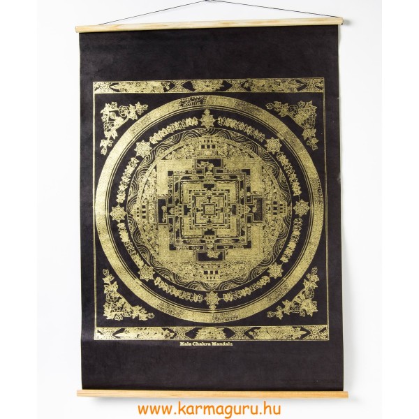 Kalacsakra Mandala fekete mártott papír (LOKTA) falikép
