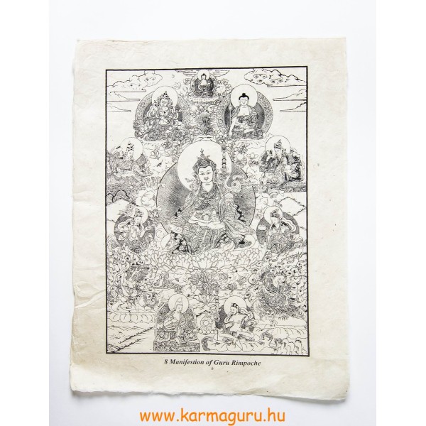 Guru Rinpoche mártott papír (LOKTA) falikép