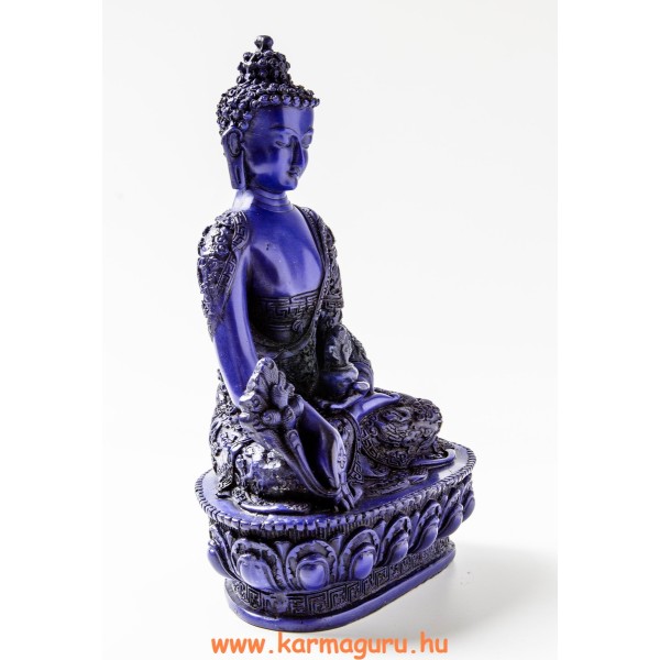 Gyógyító Buddha szobor rezin kék színű - 27 cm