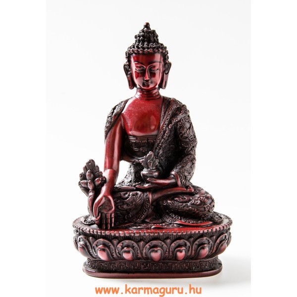 Gyógyító Buddha szobor rezin vörös színű - 27 cm