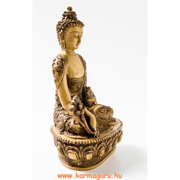 Gyógyító Buddha szobor rezin csont színű - 27 cm