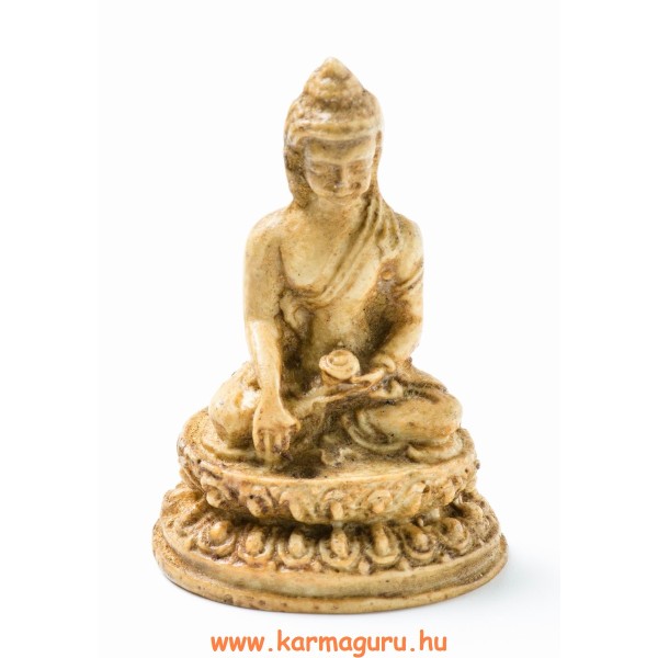 Buddha Shakyamuni csont színű rezin szobor - 5,5 cm