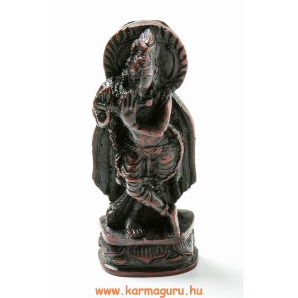 Krishna, vörös színű, rezin szobor - 7,5 cm