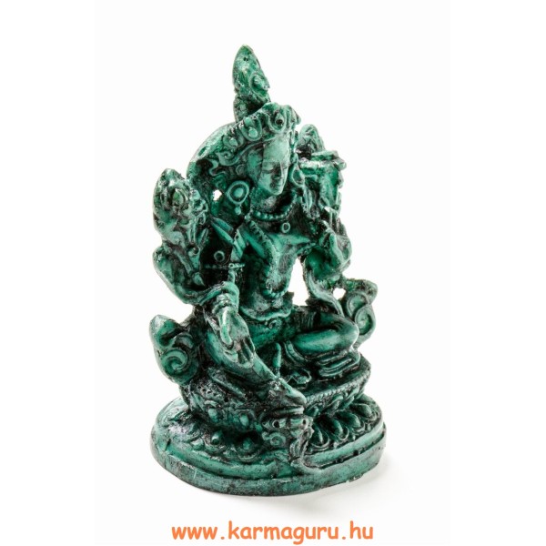 Zöld Tara zöld színű rezin szobor - 6,5 cm