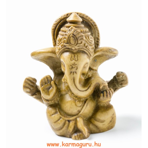 Ganesha, csont színű rezin szobor - 6 cm