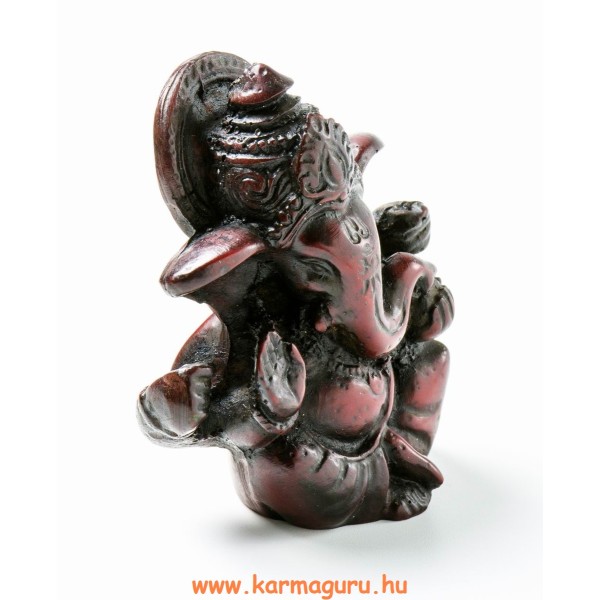 Ganesha, vörös színű rezin szobor - 6 cm