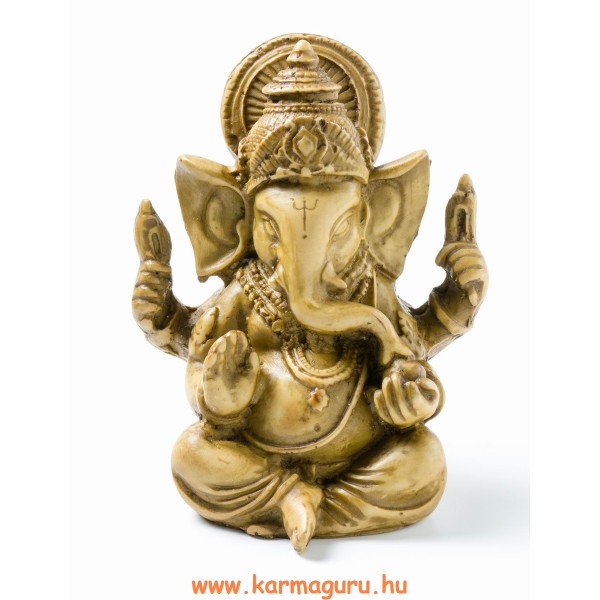 Ganesha, csont színű rezin szobor - 9 cm