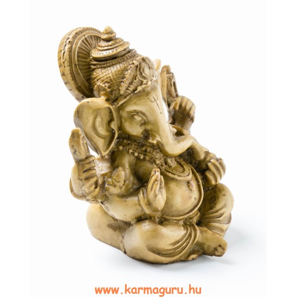 Ganesha, csont színű rezin szobor - 9 cm