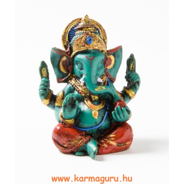 Ganesha kézzel festett rezin szobor - 8 cm