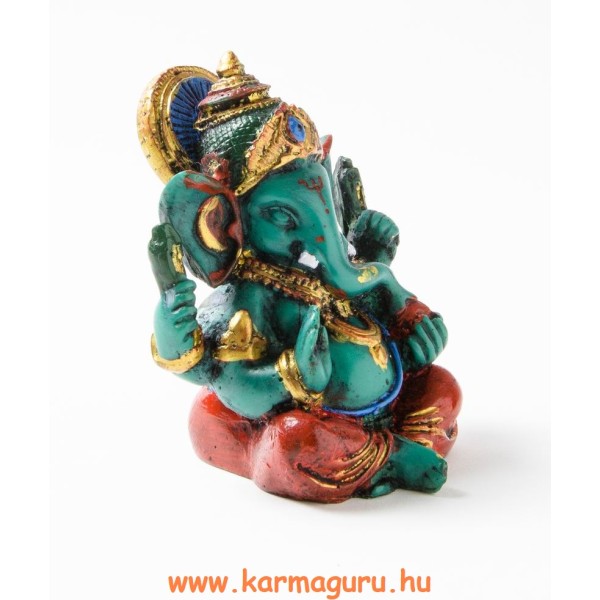 Ganesha kézzel festett rezin szobor - 8 cm