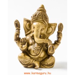 Ganesha, csont színű rezin szobor - 15 cm