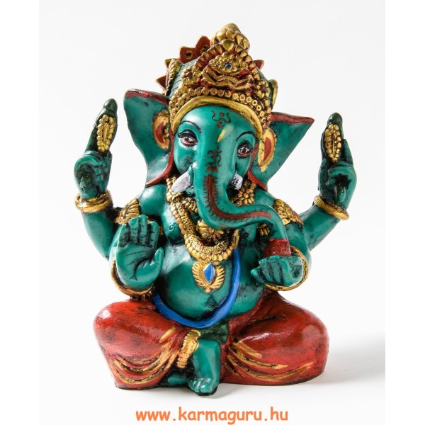 Ganesha kézzel festett rezin szobor - 18 cm