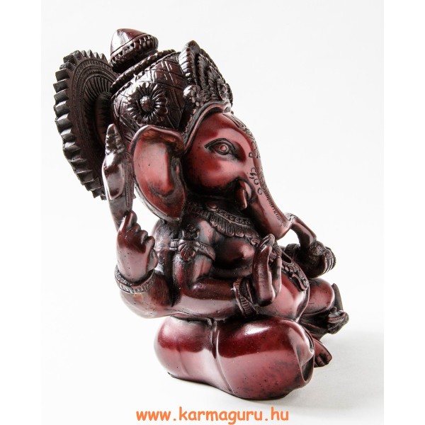 Ganesha, vörös színű rezin szobor - 25 cm