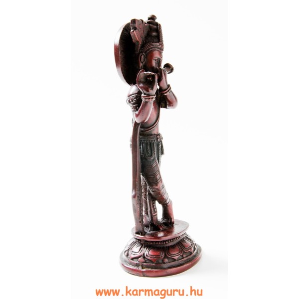 Krishna, vörös színű, rezin szobor - 22 cm