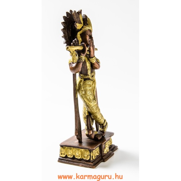 Krishna réz szobor, arany - bronz - 25 cm