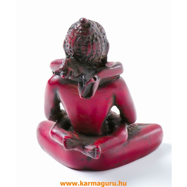 Buddha és Shakti (Samantabhadra) rezin szobor, vörös színű - 8 cm
